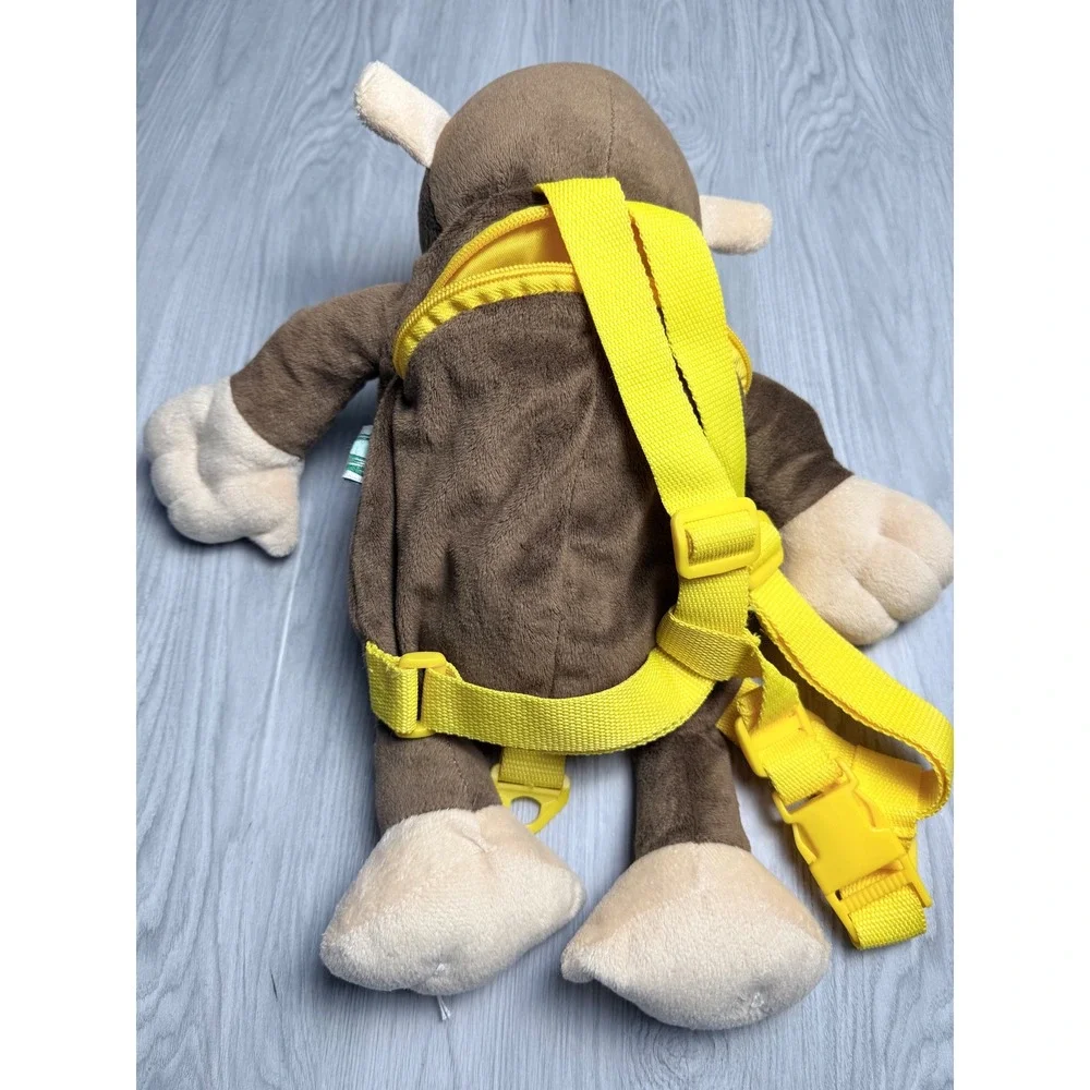 Animal Planet Monkey Toddler Safety Harness Plush Backpack Brown Yellow Strap